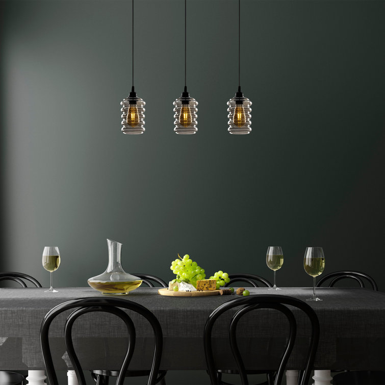 Corrigan Studio Payson 3 Light Kitchen Island Jar Pendant with Glass